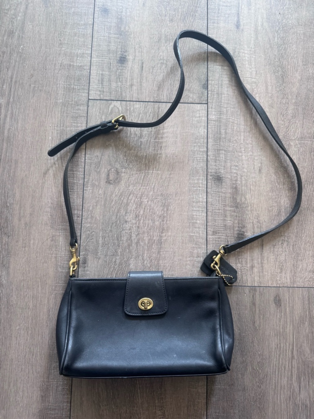 Coach Classic Black Leather Crossbody Bag